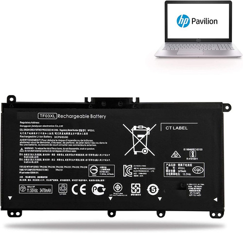 Bateria Hp Tf03xl 11.55v 41.9wh 3630mah Certificada Nueva