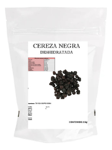 1 Kg De Cereza Negra Deshidratada Sin Hueso