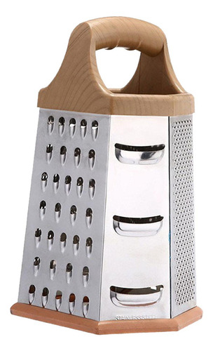Rallador De Caja De Acero Inoxidable Versátil Con Mango
