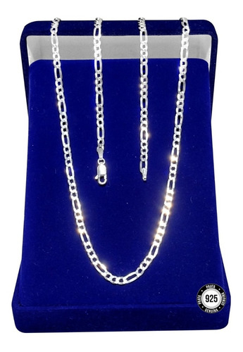 Imagem 2 de 4 de Cordão Corrente Italiano Prata 925 Masculina 3x1 70cm 3mm