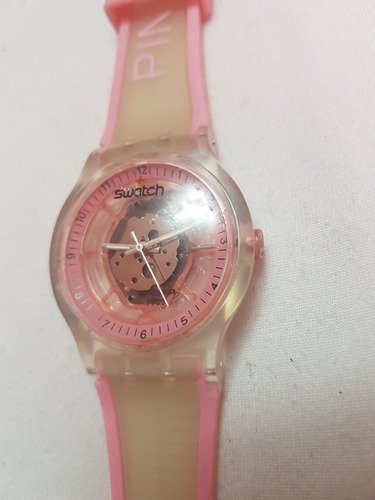 Reloj De Pulsera Vintage Swatch Skeleton Rosa