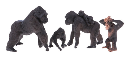 Wildlife Gorilla And Babies - Modelo De De Juguete Pintado -
