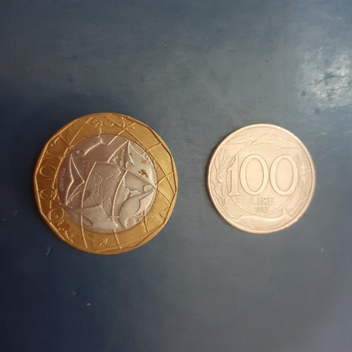 Monedas Antiguas De Italia 1 X 1000 L.1998 1.x100 L. 1993 2u