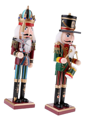 2 Figuras De Soldado Cascanueces Para Batería O Decoración [