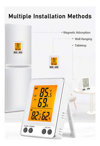 Termohigrômetro Sem Fio Com Sensor Remoto Para Casa E