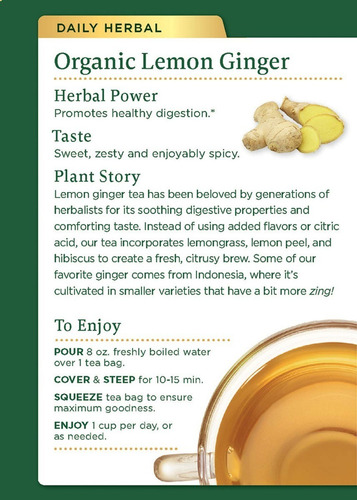 Traditional Medicinals Limon Jengibre Organico 16sobres