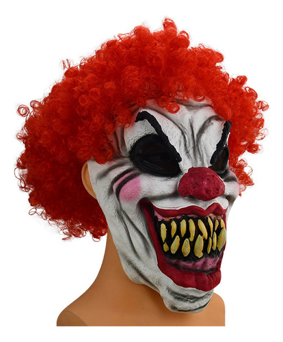 Máscara De Látex De Palhaço Sorridente De Boca Grande Ruiva