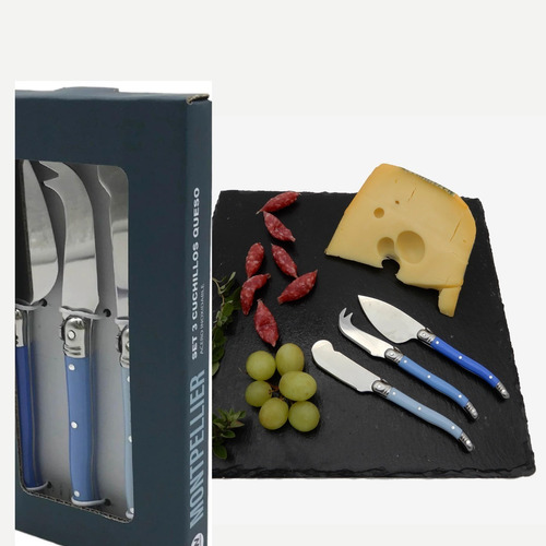 Set 7 X Cuchillos  (3 Para Queso Y 4 Para Mantequilla )azul