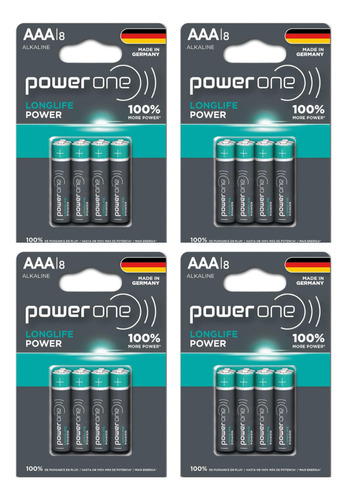 Baterías Alcalinas Aaa Power One Blister 8 Pz Bundle 4