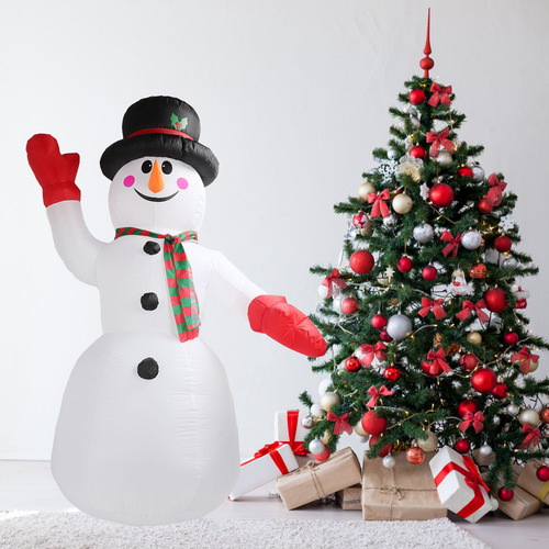 Muñeco De Nieve Inflable Navideño De 8 Pies De Altura, Infla
