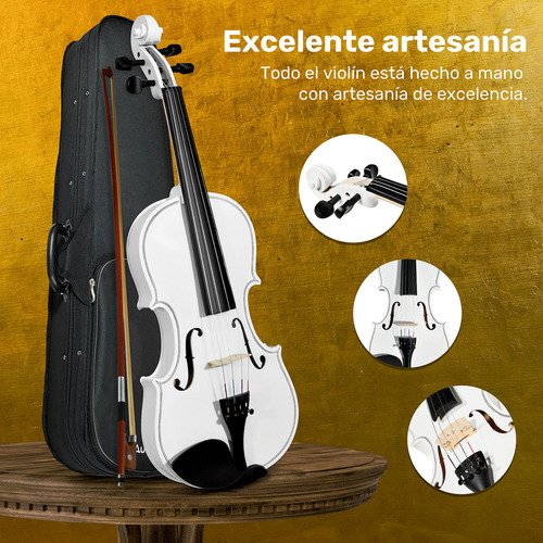 Violin 4/4 Incluye Arco Brea Estuche Acustico Blanco