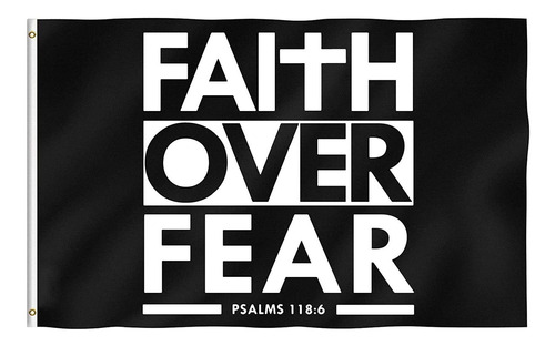 Wassupup Faith Over Fear Bible - Bandera Cristiana Con Texto