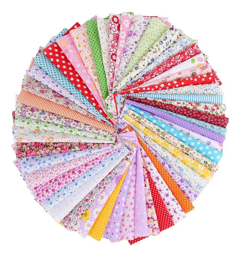 100 Piezas De Tela Estampada Floral Patchworks Algodón Cuadr