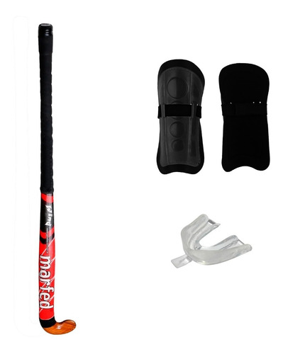 Kit Hockey Palo + Canilleras + Bucal Masculino Cuotas