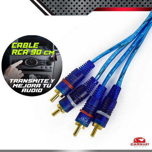 Cable Rca 2 Pulgadas Macho Oro Azul 90cm 