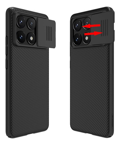 Funda Con Protec Camar Slide Para Xiaomi Poco X6 Pro 5g Negr