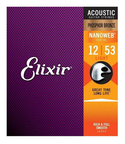 Encordoamento Elixir Violão Aço 0.12 Phosphor Bronze Aço