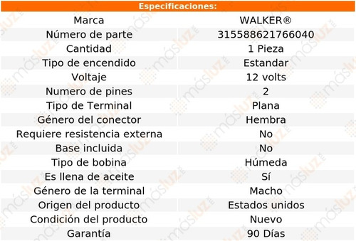Bobina Encendido Triumph Stag V8 3.0l 71/73 Walker