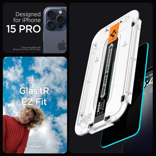 Vidrio Templado Spigen Glastr Ez Fit iPhone 15 Pro Privacy