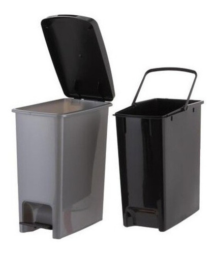 Imagen 1 de 2 de Basurero Con Pedal 13 Lts Gris