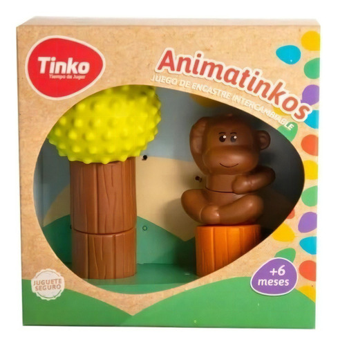 Juego Didáctico De Goma Y Encastre Tinko 8104 Mono Y Árbol  