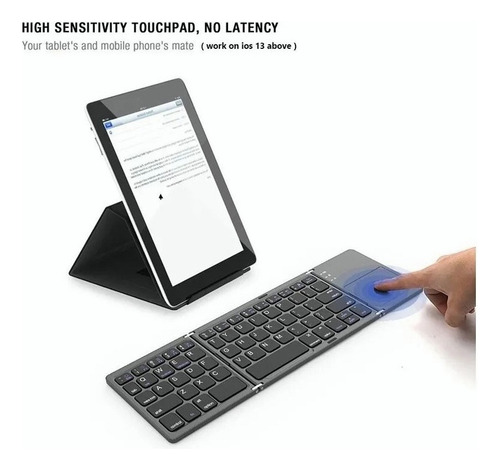 Mini Teclado Bluetooth Plegable Ultrafino Con Panel Táctil