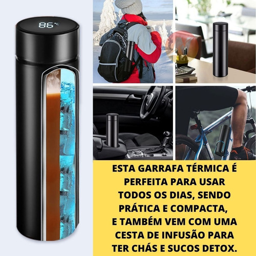 Imagem 5 de 6 de Garrafa Térmica Para Bebidas 500ml Café Agua Viseira Digital