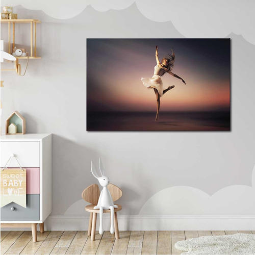 Cuadro Canvas Hermosa Bailarina De Ballet Clasico 130x60