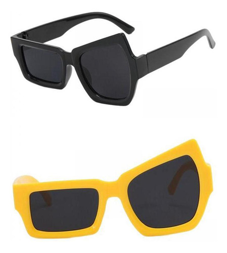 2 Gafas De Sol De Fiesta Vintage Asimétricas Para Hip Hop