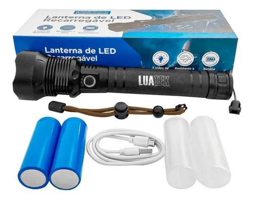 Lanterna Recarregável Super Potente Led P70 Longa Duração Cor da lanterna Branco Cor da luz Branco