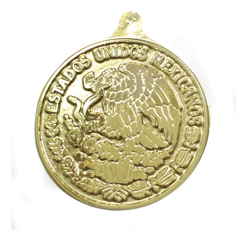 Escudo Nacional Mexicano Plástico 3d Oro 25cm Mylin 12pz