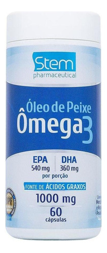 Óleo De Peixe Ômega3 1000mg 60 Cápsulas Stem Pharmaceutical