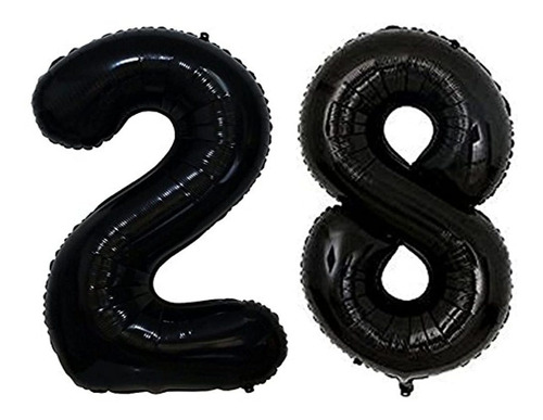 Globos Gigantes De 40 Pulgadas, Número 28 Negro, Globos