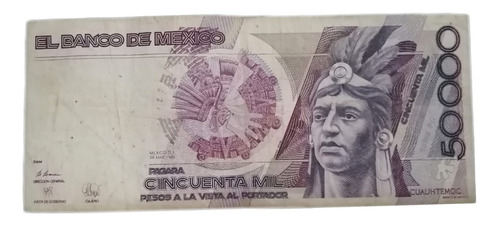 Billete 50000 Pesos Cuauhtémoc