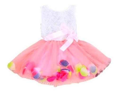 Vestido Tutu Balé Meninas Tule Petalas De Flores