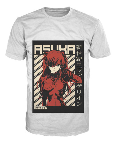 Camiseta Evangelion Asuka Eva Nerv Anime Personalizable 60