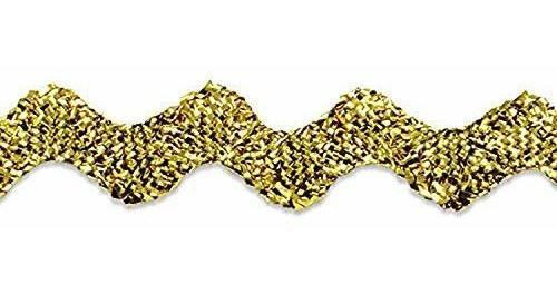 Trims By The Yard 3/8 Medium Ric Rac Trim, 36 Yardas, Oro Me