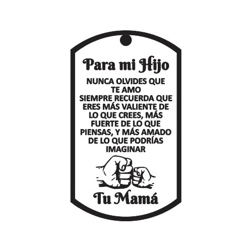 Dije Placa Militar Para Mi Hijo Puños Grabado Laser Cadena B