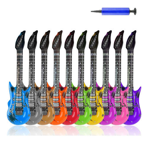 Juguete De Guitarra Inflable De 10 Colores De Homemall De 35