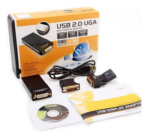 Adaptador Usb 2.0 E 3.0 Uga Multi-display Hdmi Vga Com Plug