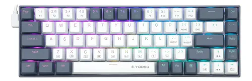 Teclado Mecânico 65% Hotswap Red Rgb Silencioso Gamer Chave Azul-...