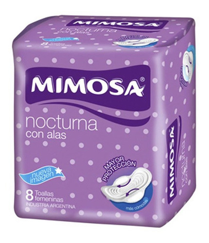 Toalla Femenina Nocturna Mimosa Con Alas 8 U