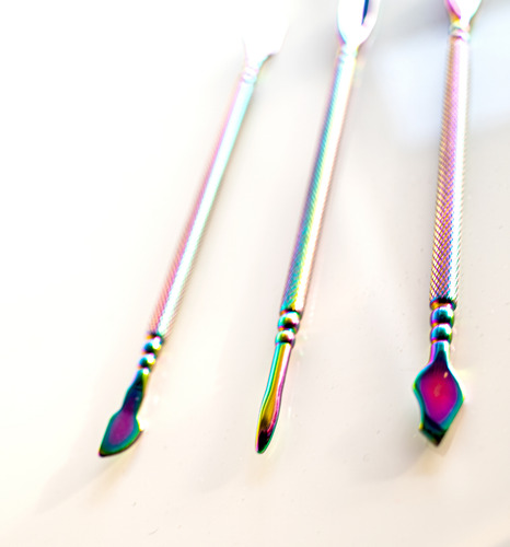 Set 3 Empujadoras De Cuticulas Uñas Color Tornasol