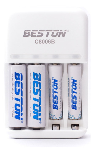 Baterias Beston Aa Recargable X 4 Pack + Cargador Pilas ¡