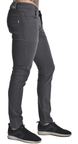 Imagen 2 de 5 de Pantalon Jean Gabardina Gris Clasico Excelente Calidad