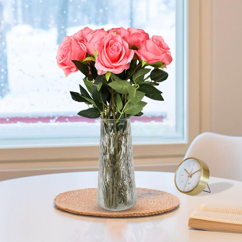 Hi 10 Peças De Flores Artificiais De Rosas Falsas, Buquê De