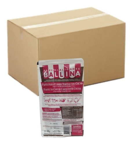 Pasta Ballina Con Cacao 16x500g - Cotillón Waf