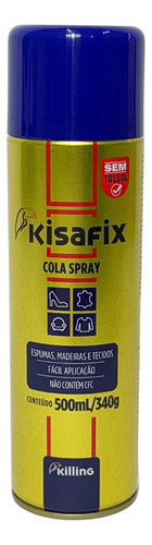 Cola Adesivo Spray Contato Kisafix 500ml/340g Killing