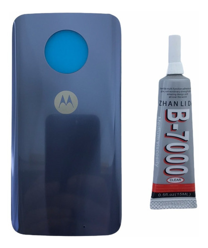 Tampa Traseira Moto X4 Azul Topázio Vidro Xt1900+cola 15ml