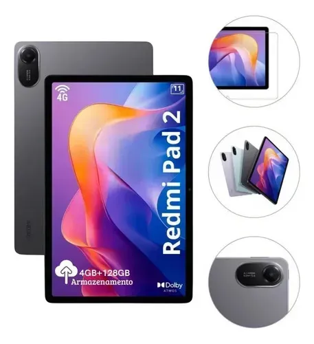 Tablet Redmi Pad 2 Com Chip 4g 128gb 4gb Ram Cinza-escuro